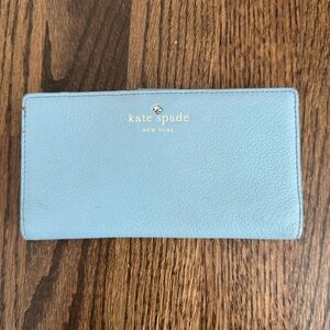 Kate Spade Lacey Mikas Pond Leather Wallet Sky Blue